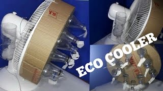 How To Make Eco Air Cooler With Normal Table Fan And Plastic Bottles At Home [upl. by Yzdnil]