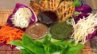 How To Make Thai Lettuce WrapsSatay ChickenPeanutSweet ChiliTamarind SauceCoconut Curry Noodles [upl. by Leirad656]