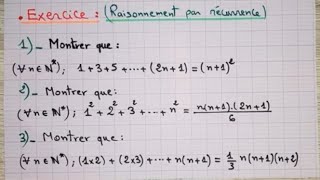 Raisonnement par récurrence exercice Notions de LOGIQUE [upl. by Elias]