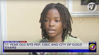 11 Year Old Sits PEP CSEC and City of Guild Exams  TVJ News [upl. by Nanaek]