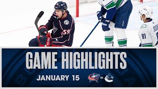 Blue Jackets Snap Canucks 5 Game Winning Streak with 43 Shootout Win  Game Highlights 11524 [upl. by Minne]