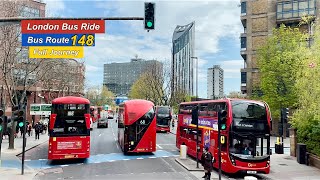 London Bus Ride 🇬🇧 Route 148  White City  Shepherd’s Bush to Camberwell Green  Full Journey [upl. by Ryun]