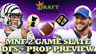 MNF 2 Game Slate DFS  Prop Preview  Draftkings GPP Strategy Prize Picks  Underdog Prop Value [upl. by Dorrie467]