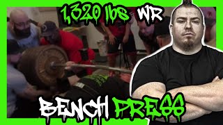 Jimmy Kolb  1320 lb Bench Press  Destroys The World Record [upl. by Schreib]