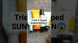 Tried 4 most HYPED SUNSCREENdry skin sunscreensensitive skin sunscreen [upl. by Anoit]