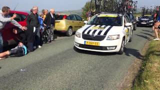 Mark Cavendish crash Tour of Britain 2015 stage 6 [upl. by Aihcela]