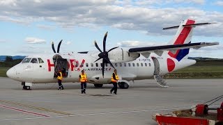 ATR 42500 Airline Hop  Preflight and Takeoff [upl. by Korry]