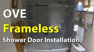 OVE Frameless Bathroom Shower Door installation [upl. by Ynnav]