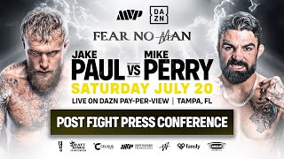 JAKE PAUL VS MIKE PERRY POSTFIGHT PRESS CONFERENCE LIVESTREAM [upl. by Manvell]