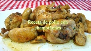 Receta fácil de pollo con champiñones [upl. by Atsylac]