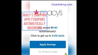 How to apply available coupons automatically for Macys while shopping online using Chrome [upl. by Eyde]