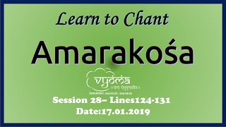 Session 28 17 Jan 2020 –Learn to chant Amarakosha124131 [upl. by Sirtimid]