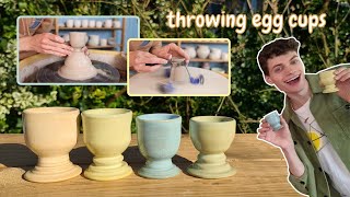 How To Throw Egg Cups  goblet shaped  pottery Easter project [upl. by Atteragram]