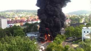 Explosion in Bad Kissingen  brennendes DämmMaterial [upl. by Ellohcin]