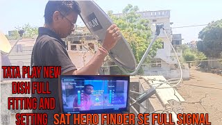 Tata play set Hero finder se full fitting and settingTata play new frequency video [upl. by Aynatal]