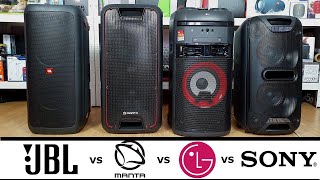 JBL Partybox 200 Manta Nerio LG XBOOM OK55 Sony GTKXB72  porównanie i blindtest dużych kolumn [upl. by Gagliano831]