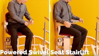 Powered Swivel Seat Stairlift  Stannah Swivel Chair [upl. by Ayhtin]