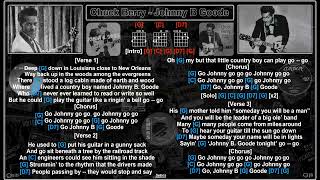 Chuck Berry  Johnny B Goode G Jam Track Guitar chords amp lyrics [upl. by Esmerolda713]