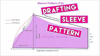 How to make kurung modern  drafting sleeve pattern [upl. by Adnawed]