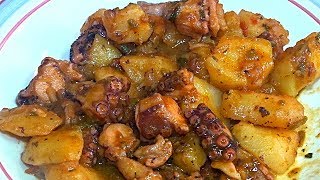 Pulpo con Patatas DELICIOSO A mi manera [upl. by Oniratac]