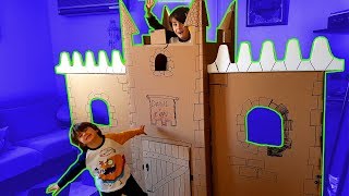 NUESTRO CASTILLO DE CARTON PARA NIÑOS TIENE UNA TORRE GIGANTE Como hacer juguetes de carton [upl. by Aicilec159]