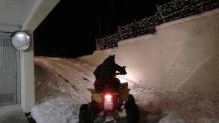 QUAD ATV SUZUKI LTZ 400 VALENTI RACING EXTREME NEVE SNOW SALITA FAIL [upl. by Hteazile]