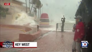 Outer bands of Hurricane Milton arrive in Key West [upl. by Wallie665]