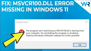 How to fix msvcr110 dll missing errors in Windows 11 [upl. by Elehcir]