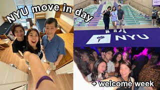 NYU MOVE IN DAY  welcome week vlog  跟我一起搬進紐約大學的宿舍吧！💟 [upl. by Eirrej468]