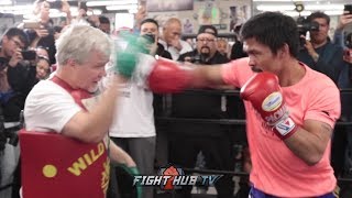 MANNY PACQUIAOS FULL MEDIA WORKOUT FOR HIS ADRIEN BRONER FIGHT [upl. by Mandle]