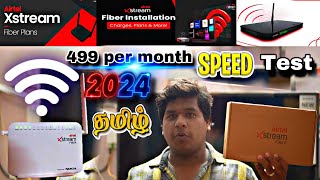 airtel xstream fiber installation Tamil Review  2024  airtel xsteam fiber 6 month plans review [upl. by Stauffer228]