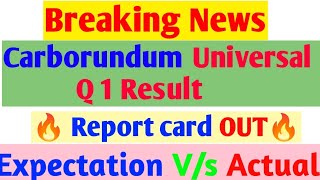 Carborundum Universal Quater 1 2025 Result out 💥 Carborundum Universal Share latest news trending [upl. by Nadirehs]