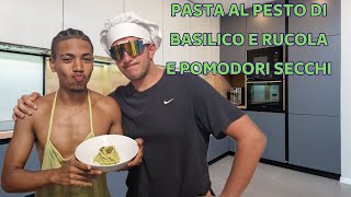 PASTA AL PESTO DI BASILICO RUCOLA E POMODORI SECCHI  IN CUCINA CON I GALLI PUNTATA 2 [upl. by Nathanial]