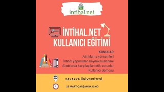 İntihalNet İntihal Kontrol Programı Eğitimi22032023 [upl. by Seltzer]