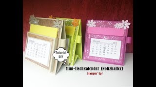 MiniTischkalender  Notizhalter  Stampin Up  Tutorial  DIY [upl. by Noryb753]