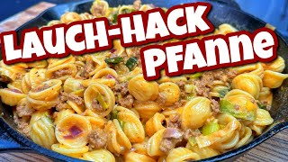 Hackfleisch Lauch Pfanne  schnelles und einfaches OnePanGericht  Westmünsterland BBQ [upl. by Ahseena]