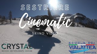 Sestriere 4K Cinematic skiing video  2020 [upl. by Arbmahs]