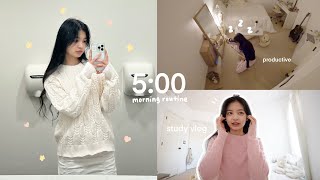 5 AM Uni Student Morning Routine Simple Yet Productive Morning Studying for Final Exams amp Vlogmas [upl. by Laufer181]