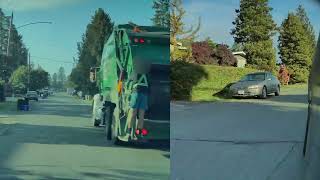 The haste of garbage collectors can cause an accident on the road [upl. by Kjersti]