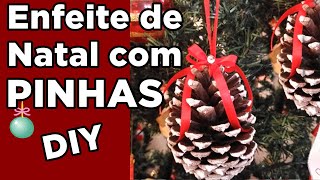 Como fazer ENFEITE de PINHA para Árvore de Natal  DIY  Aprenda passo a passo simples e barato [upl. by Roslyn666]