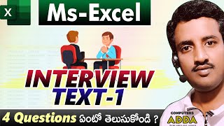 01 👉 MsExcel Interview Questions నేర్చుకోండి  😎 Basic to Expert Level  Excel Text in Telugu [upl. by Ymas]