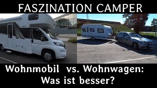 Wohnmobil gegen Wohnwagen Was ist besser Vor  und Nachteile [upl. by Tybald]