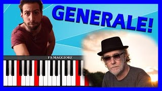 Tutorial Pianoforte ➔ quotGeneralequot  Francesco De Gregori Accordi Facili ITA [upl. by Aenej]