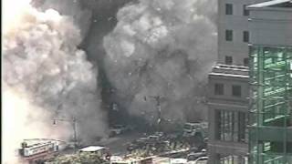 WTC Tower 2 Debris Crushes Marriott slow motion [upl. by Dugan810]