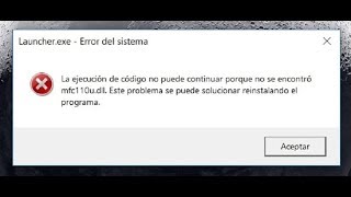 Cómo Solucionar Error MFC110UDLL FÁCIL y RÁPIDO 😱😱☝ [upl. by Shuma]