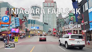 Driving Niagara Falls 4K  Canadas Las Vegas  Driving Downtown [upl. by Flemming605]