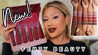 NEW FENTY ICON VELVET LIQUID LIPSTICKS TRY ON AND REVIEW Alma Rivera Beauty [upl. by Hannej869]