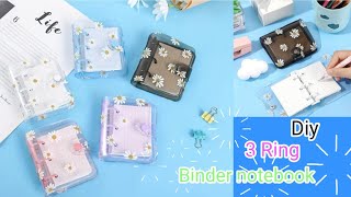 How to make mini 3 Ring Binder notebook at homeDIY binder journal notebookDiary [upl. by Aihsenyt881]