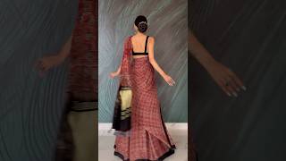 Saree but in Lehenga style ❤️ saree lehengasarees [upl. by Oralee559]