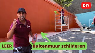 Tips bij het zelf spuiten of schilderen van een Buitenmuur diy [upl. by Tnarud283]